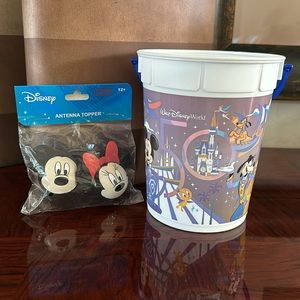 Disney Walt Disney World 50th Anniversary Popcorn Bucket & Antenna Toppers